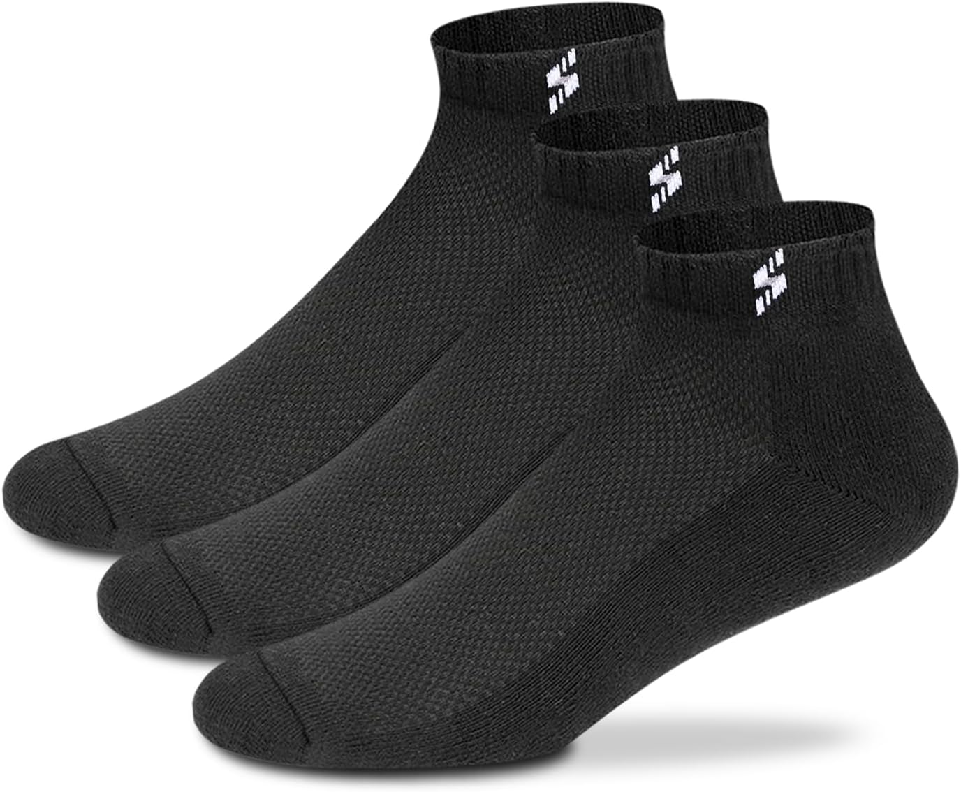 Cotton Men's 3 Pair Combo Sports Ankle Length Socks - Half Terry Cushioned, Anti Odour & Anti Bacterial For Sneaker & Running Workout, Ideal Socks For Summer (Pack Of 3)