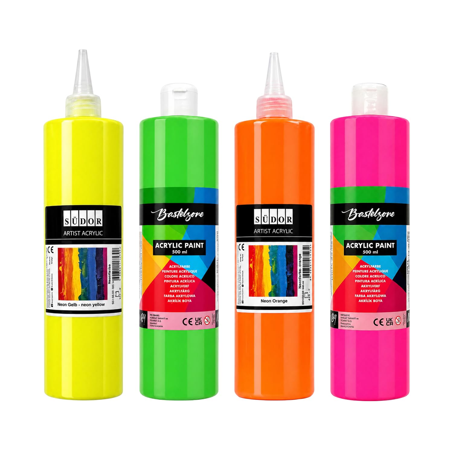 ACRYL FARBE 500 ml - Pittura acrilica economica di alta qualità per artisti (set di 3 colori)