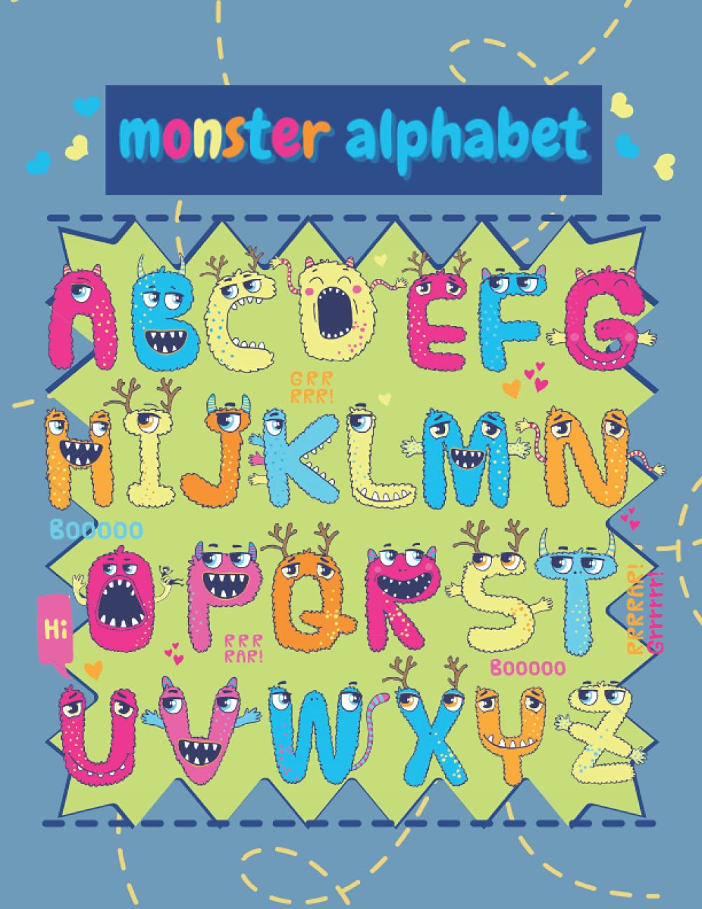 Monster ABC Coloring Book: Cute Monster Alphabet Coloring Book, Activity Workbook for Toddlers & Kids