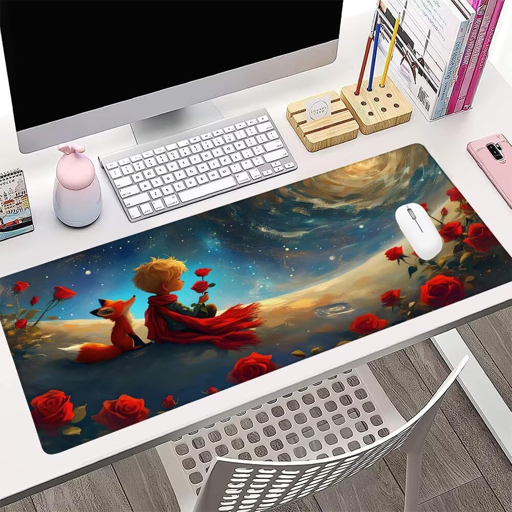 Alfombrilla de Mouse para Juegos, Blu, XXL, Antideslizante, Impermeable, Diseño de Ragazzo, Extendido, Grande, 1200x600x3mm, para PC, Laptop, Ufficio, Famiglia d-812