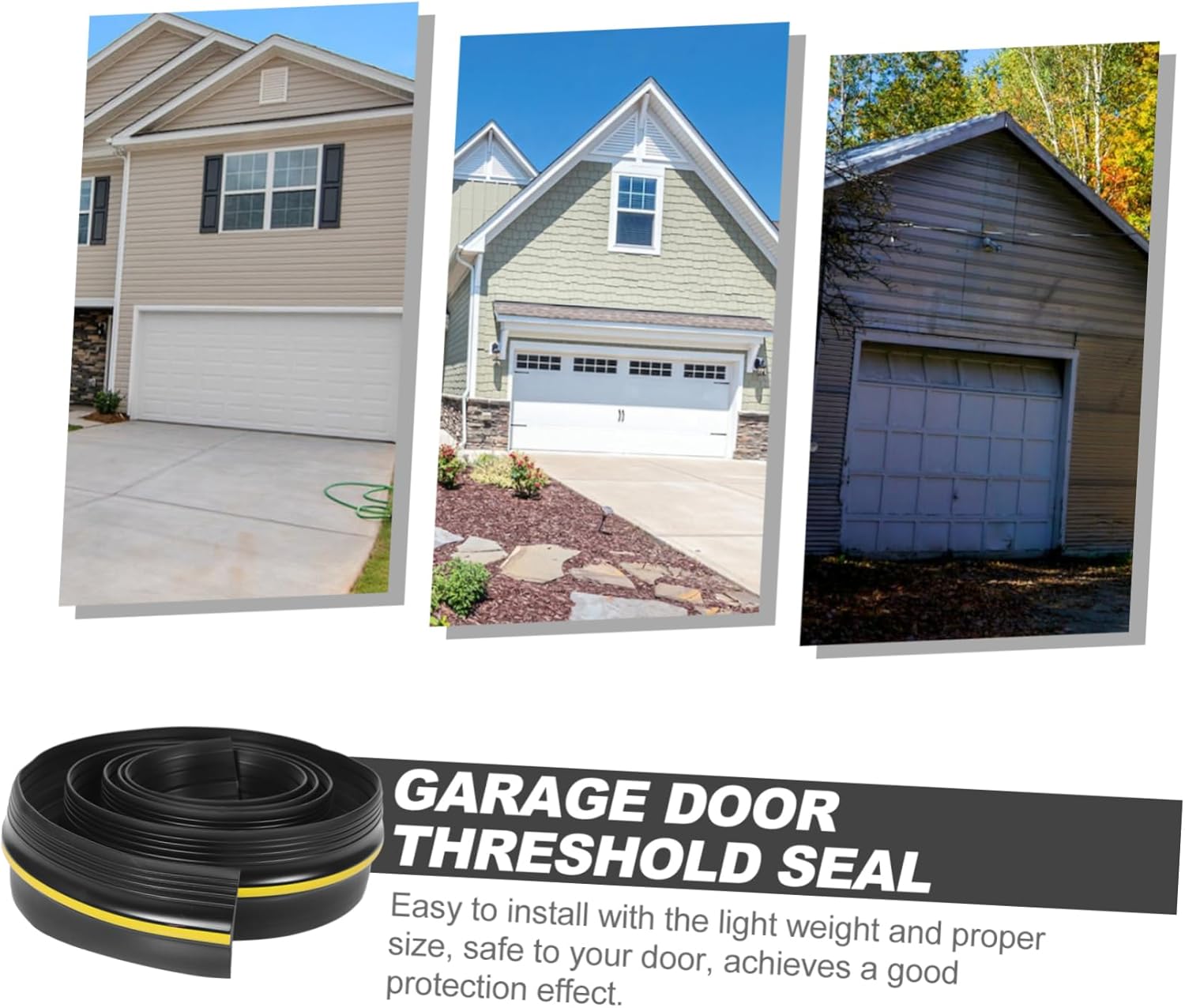 DOITOOL Garage Door Seal Strip Barrier for Bottom of Door Garage Weather Stripping Easy Installation