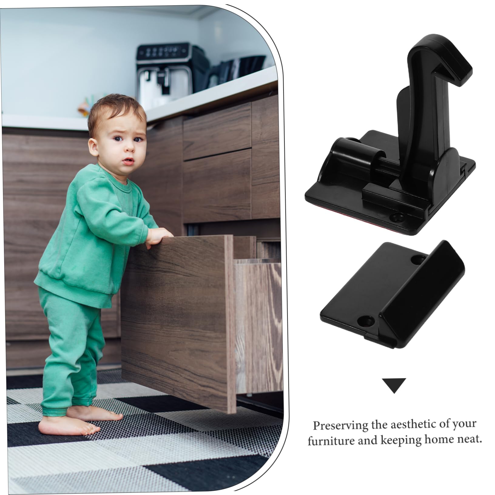 Alipis 12stücke Kindersichere Türschlösser und Schubladenschlösser für Junge Mädchen und Kleinkinder Montage ohne Bohren mit Starkem Klebstoff für Sicheren Halt für Schränke und Türen