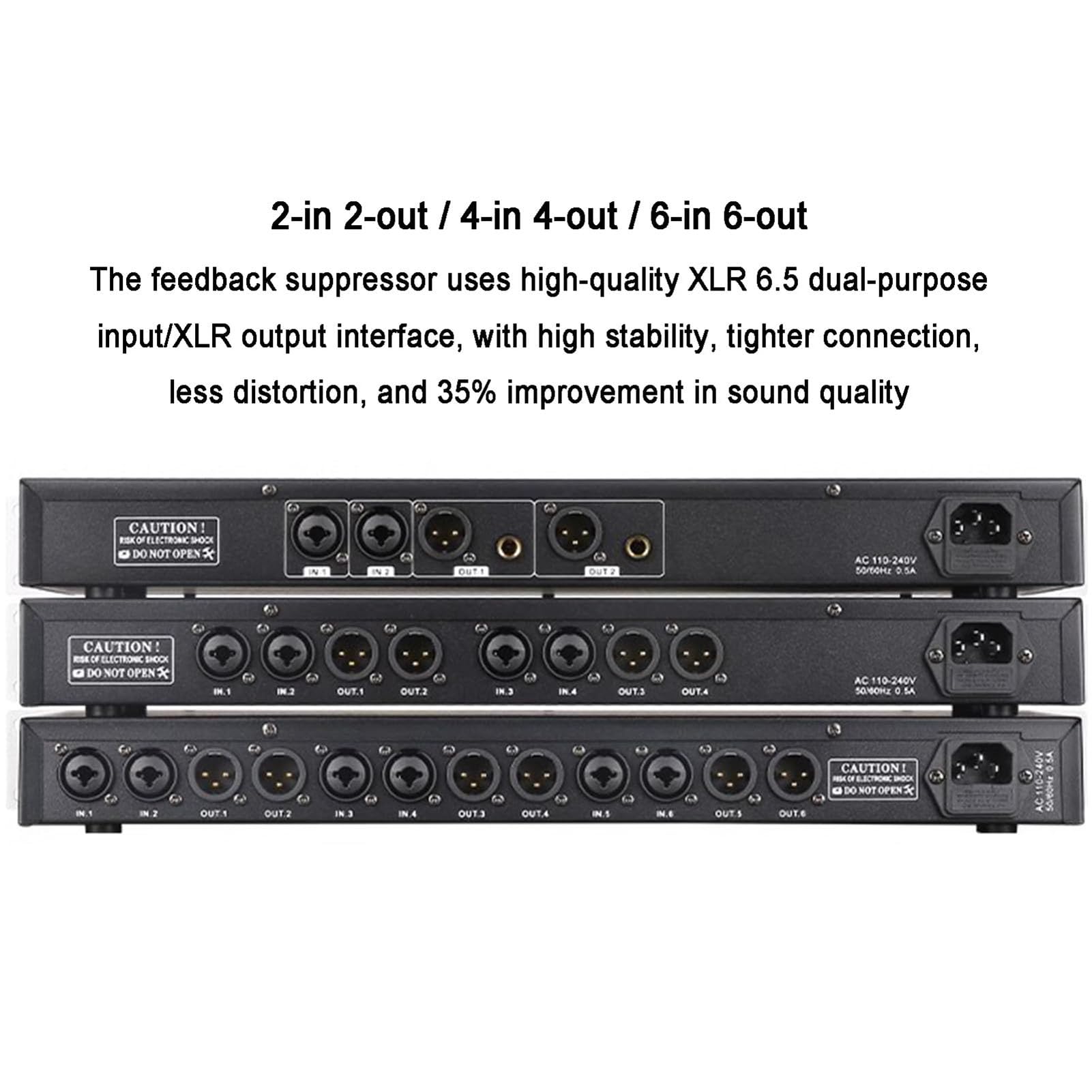 Soppressore di Feedback Professionale, Processore Audio Digitale Anti-Wobble, Effettore KTV in Stadio Microfono, Effettore Microfonico per Palco KTV