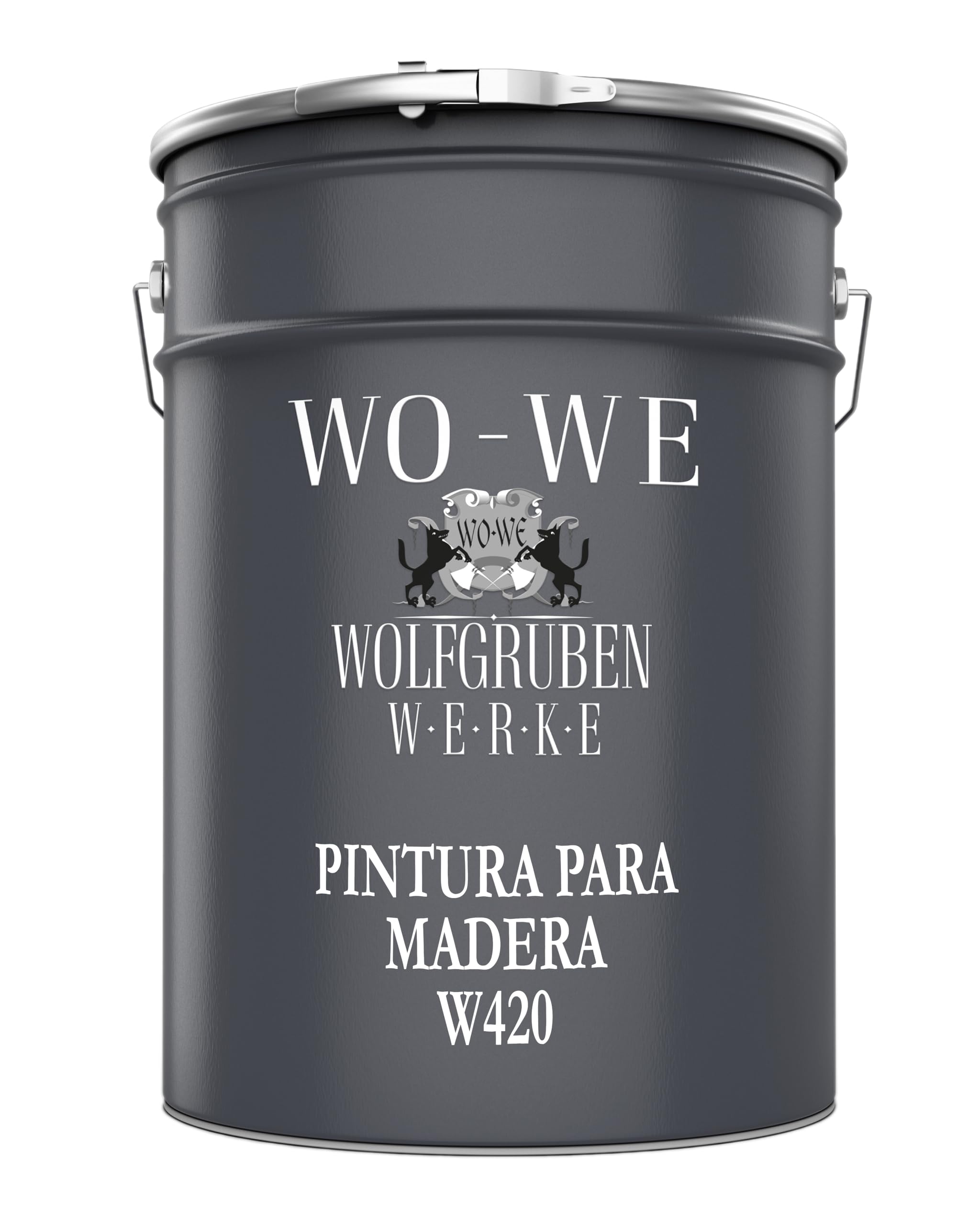 WO-WE Pintura de madera W420 Esmalte para Muebles Puertas al Agua Blanco puro - 5L