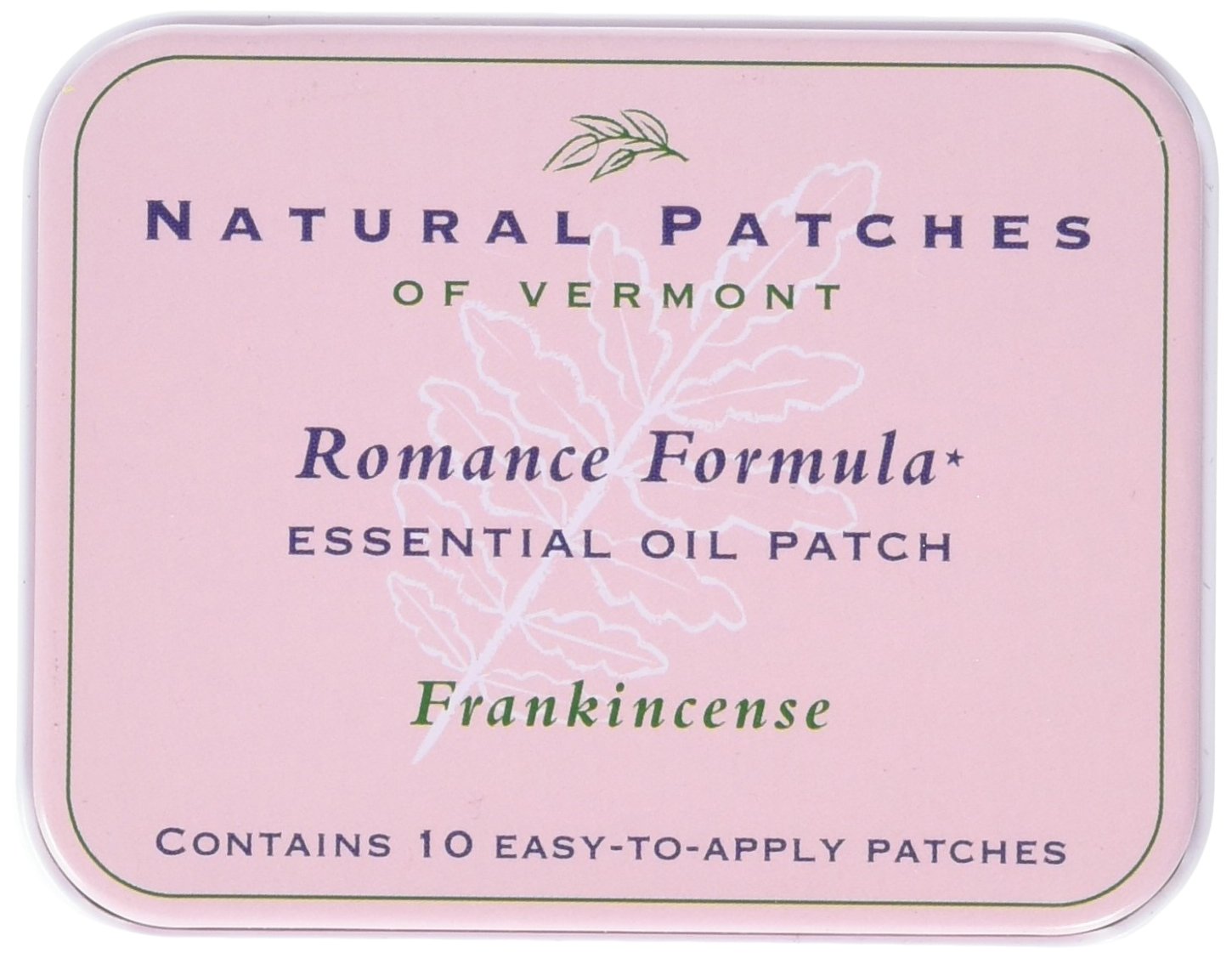 Natural Patches of Vermont Romance Formula Essential Oil Body Patches, Frankincense, 10-Count Tin