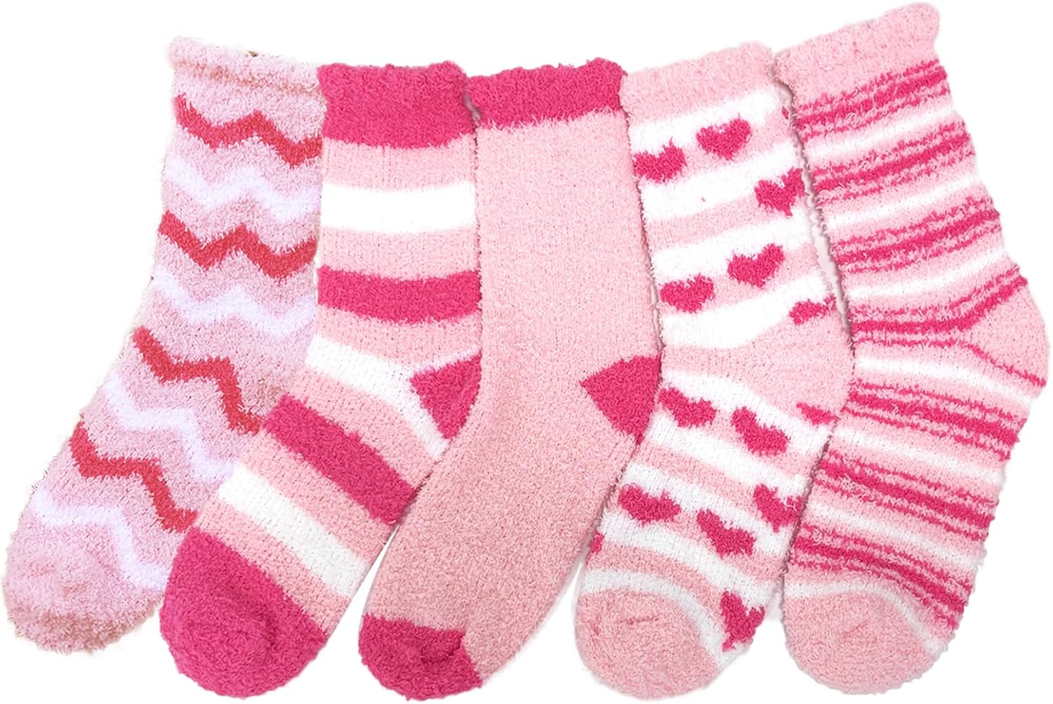 5PCS Womens Fuzzy Socks Microfiber Soft Cozy Warm Sock Fluffy Winter Cabin Sleep Socks Slipper Sock - Image 2