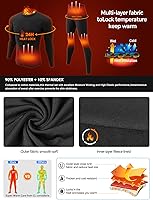 Vista 8 de CL convallaria Paquete de 2 ropa interior térmica para hombre, conjunto de capa base con forro polar, parte inferior de invierno, 2XS-6XL