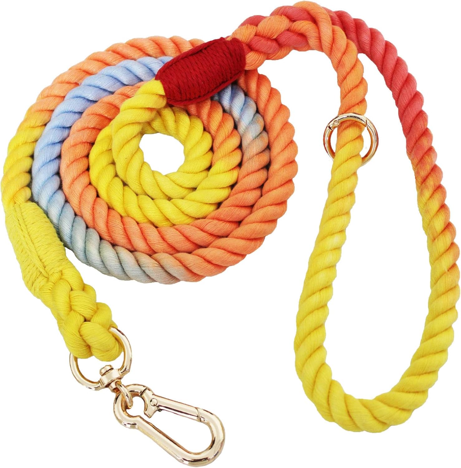 LWBMG 5 FT Dog Leash Handmade Braided Cotton Rope Dog Leash for Small Medium and