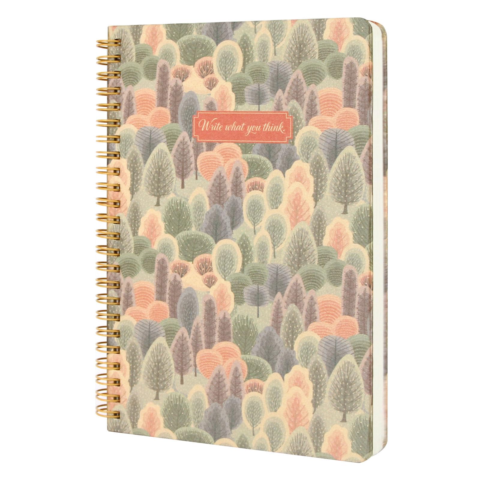 WETLOTE A5 Spiral Bound Notebook Wirebound Journal, A5 Notebook Spiral Bound Lined, 160 Pages, Work Notebook with Hardcover Feel, Work Notepad, Forest Dye Design