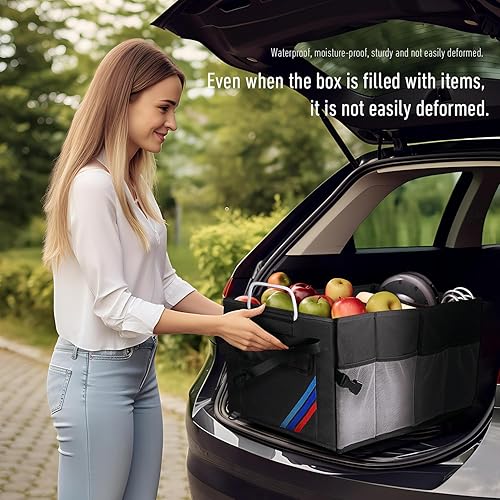 Miniatura 3 de Organizador de maletero de automóvil, portátil, plegable, impermeable, tela Oxford, mango de aluminio, ideal para SUV, automóviles, camping,