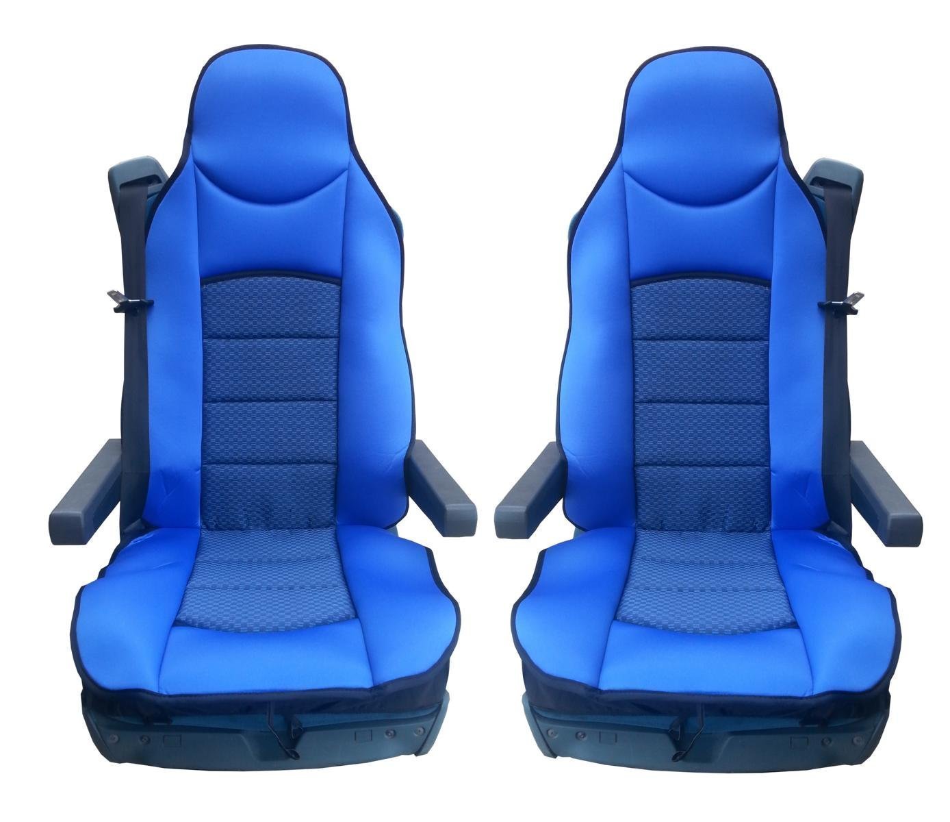 flexzon2x UNIVERSAL BLUE PREMIUM COMFORT PADDED SEAT COVERS CUSHION FIT FOR TRUCK LORRY CAB