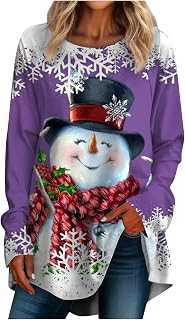 Novelty Sweatshrit Ladys School Christmas Full Long Sleev Cool Fit Crew Neck Shirt Ladys