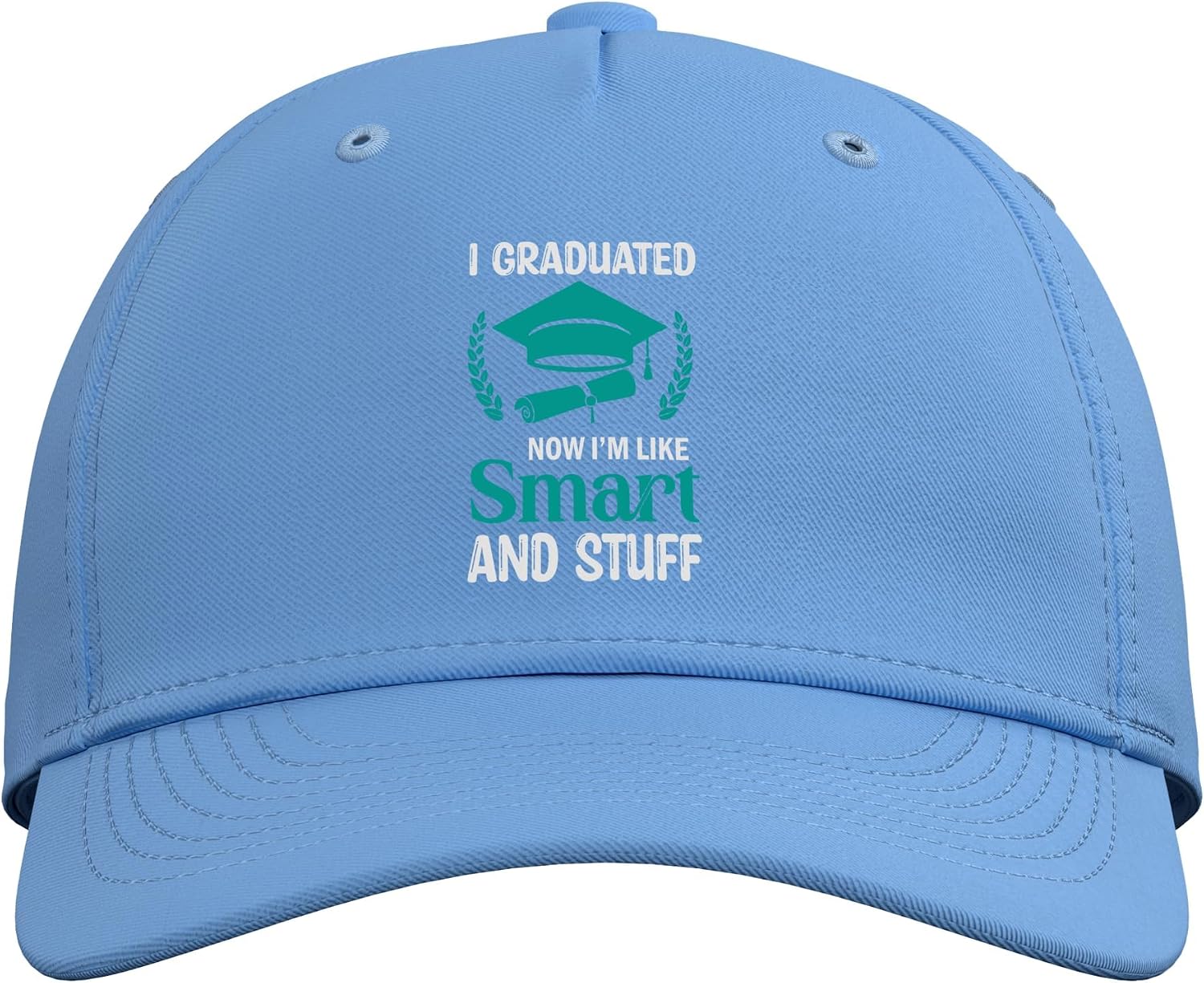 I Graduated Smart Graduation Student College University Adjustable Baseball Hat image 2