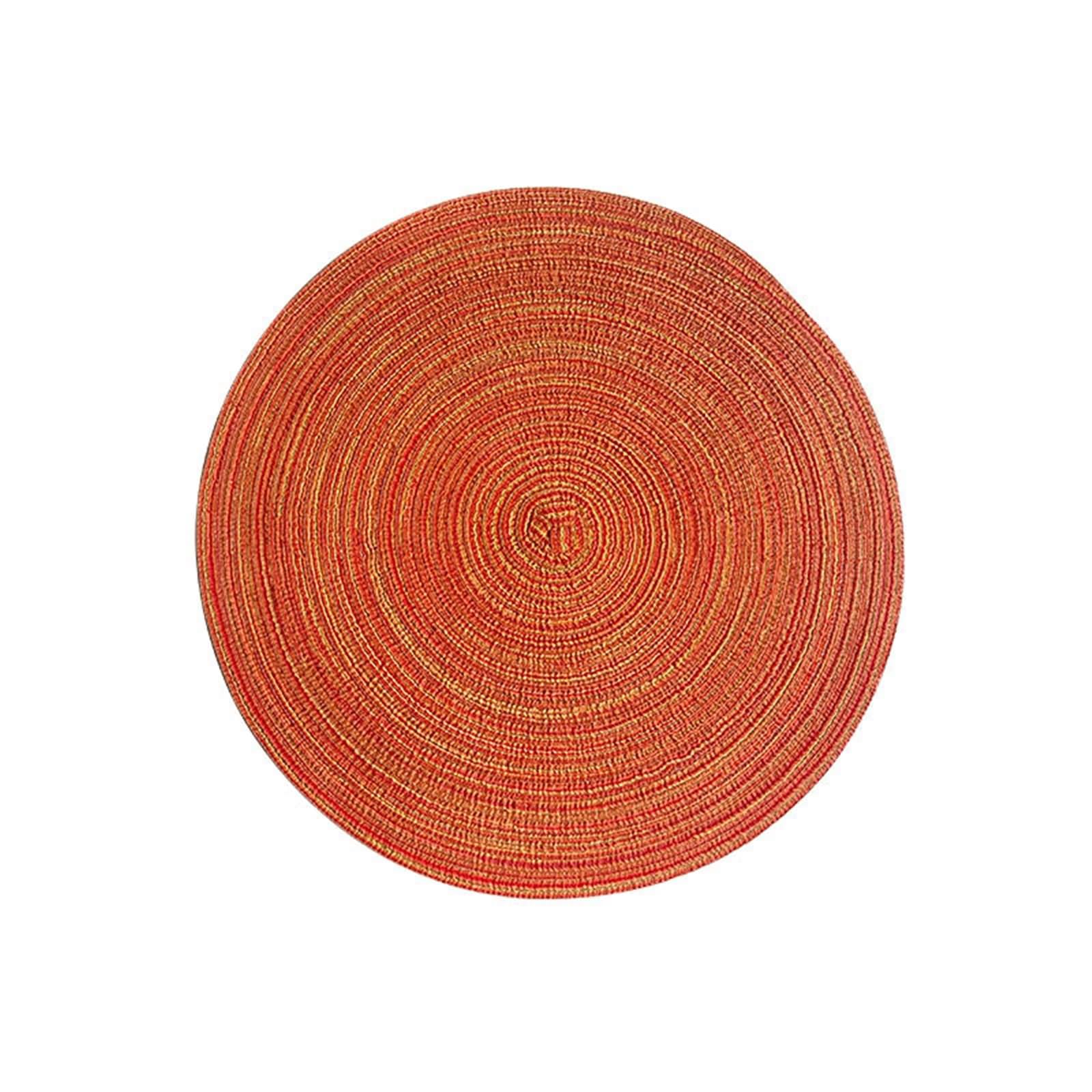 Decoraciones de Mantel Individual de 8 Piezas, 38 CM Manteles Individuales Mesa Poliéster Naranja, Color Sólido con Redondo