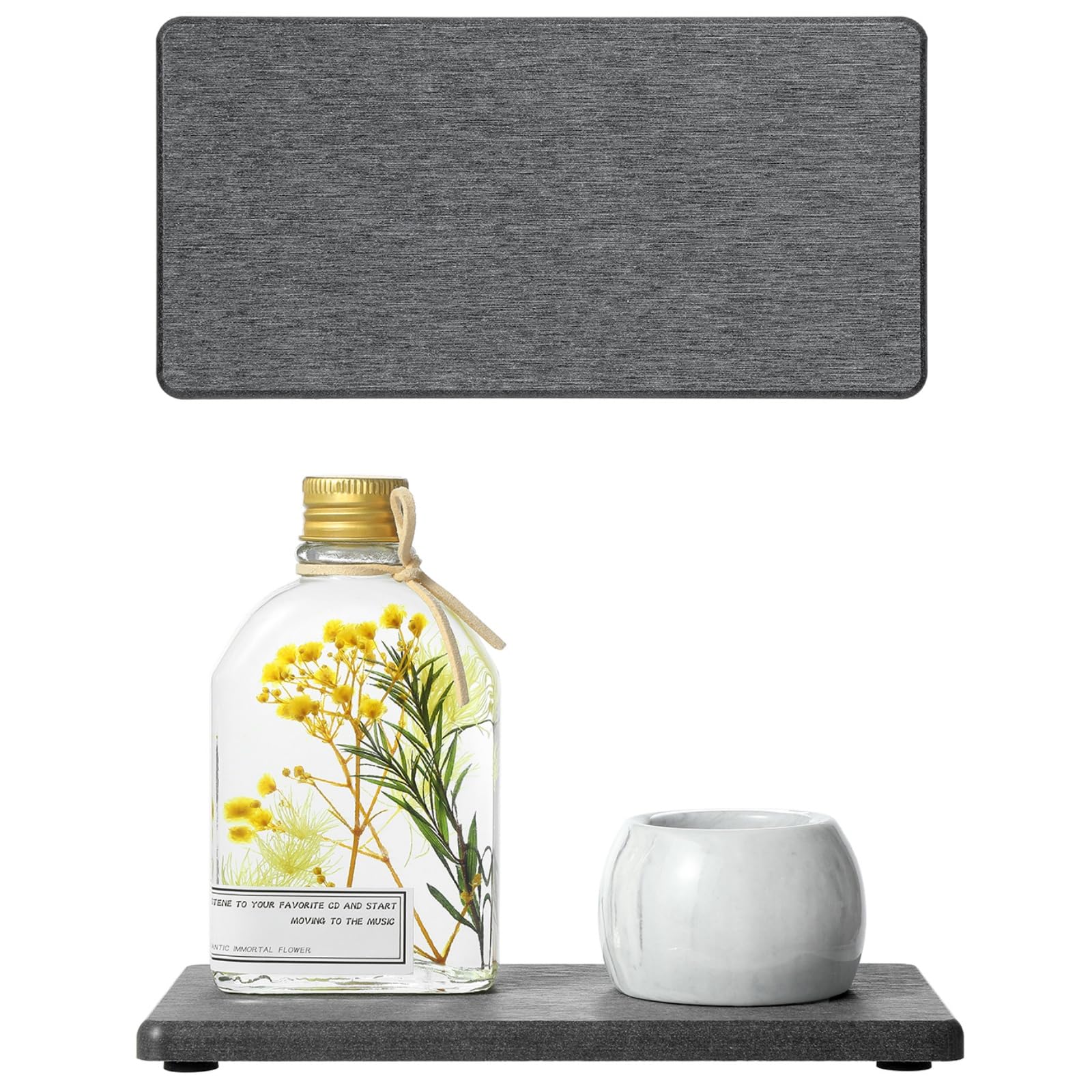 2PCS 7" x 3.5" Water Absorbing Bathroom Sink Vanity Trays, Diatomite Stone Quick Drying Mat for Kitchen Counter, Dish Rack Dispensers Sponge Holder Caddy Organizer, Dark Gray, 7"x3.5"