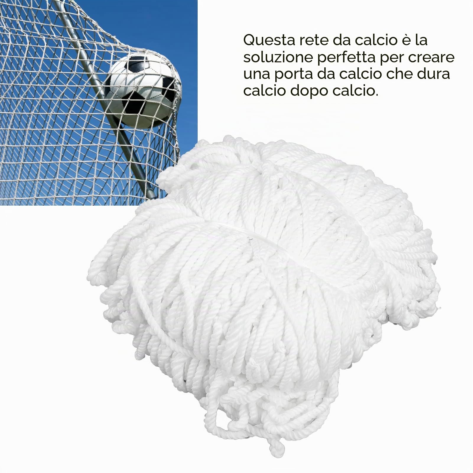 BuyWeek Rete da Calcio, 3x2m Rete per Porta da Calcio in Polipropilene Sostitutiva da Calcio per Allenamenti di Partite (10x6,5 Piedi)