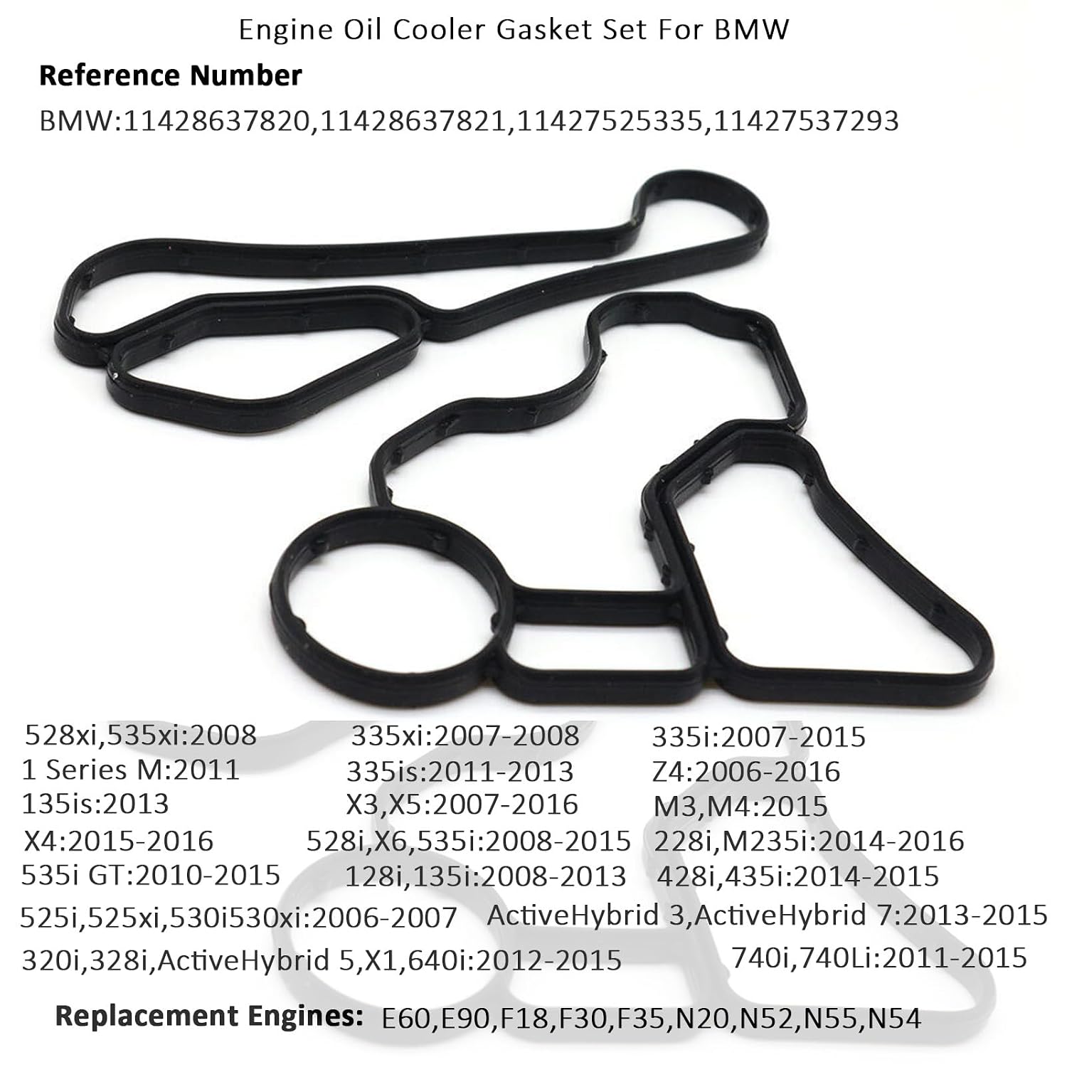 Engine Oil Cooler Housing Gasket Oil Filter Seal for BMW Replace 11428637820 11428637821 11427537293 11427525335