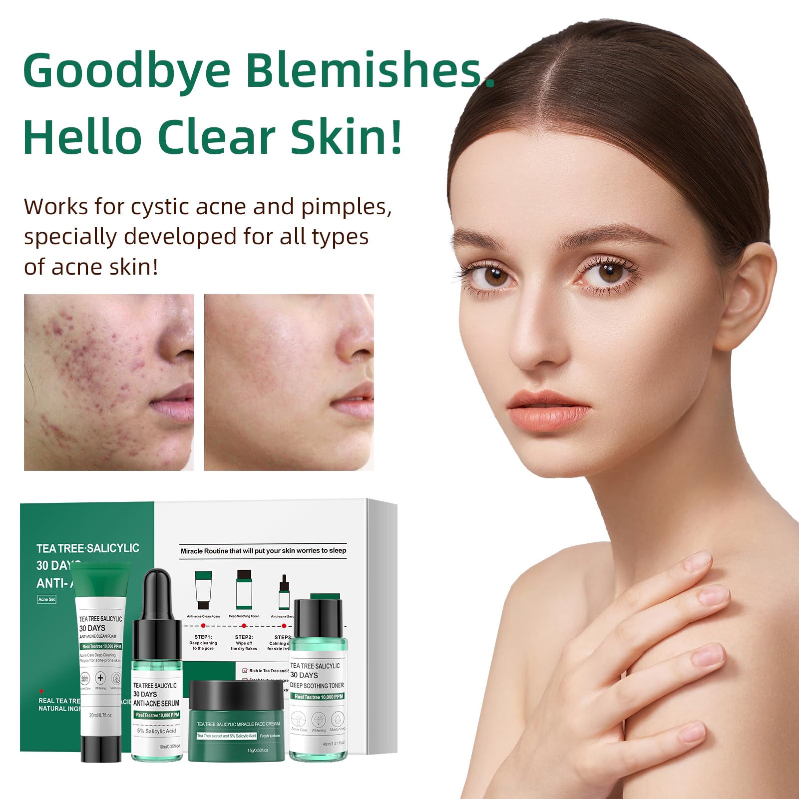 Amazon.com: YAFUSIPE Tea Tree Salicylic Acid Facial Skin Care Set