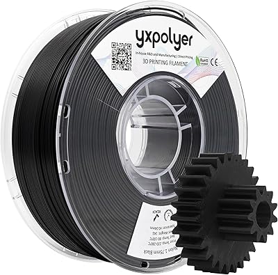 23 – YXPOLYER Nylon Filament PA6 1KG 1.75mm Black High Speed Easy PA 3D Printing Filament with Heat Resistant AMS-Compatible Spool