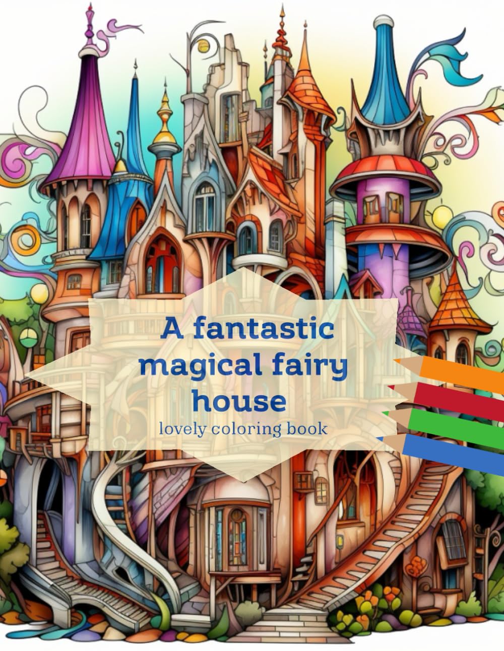 A fantastic magical fairy house: Fantasy House where art and fantasy meet,coloring book for adults