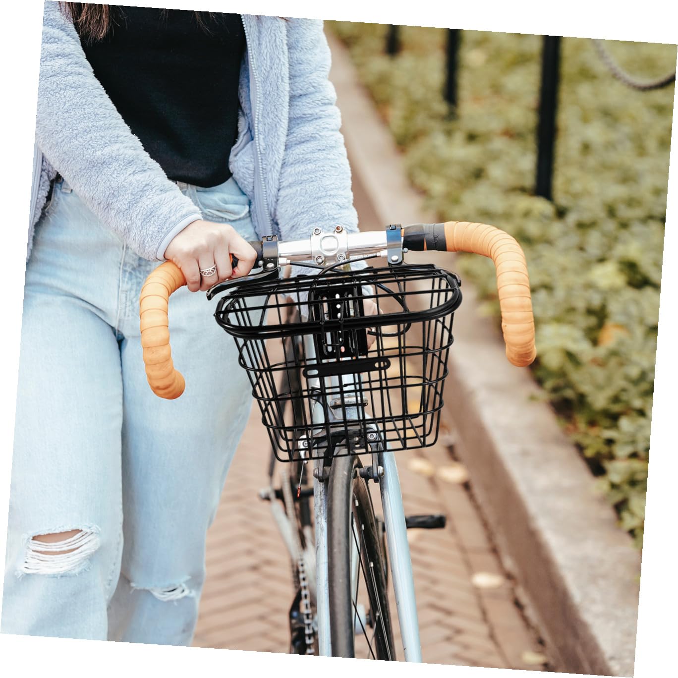 UPKOCH Cestino Anteriore per Bicicletta in Inossidabile Contenitore Spazio Resistente e Facile da Installare per Quotidiano