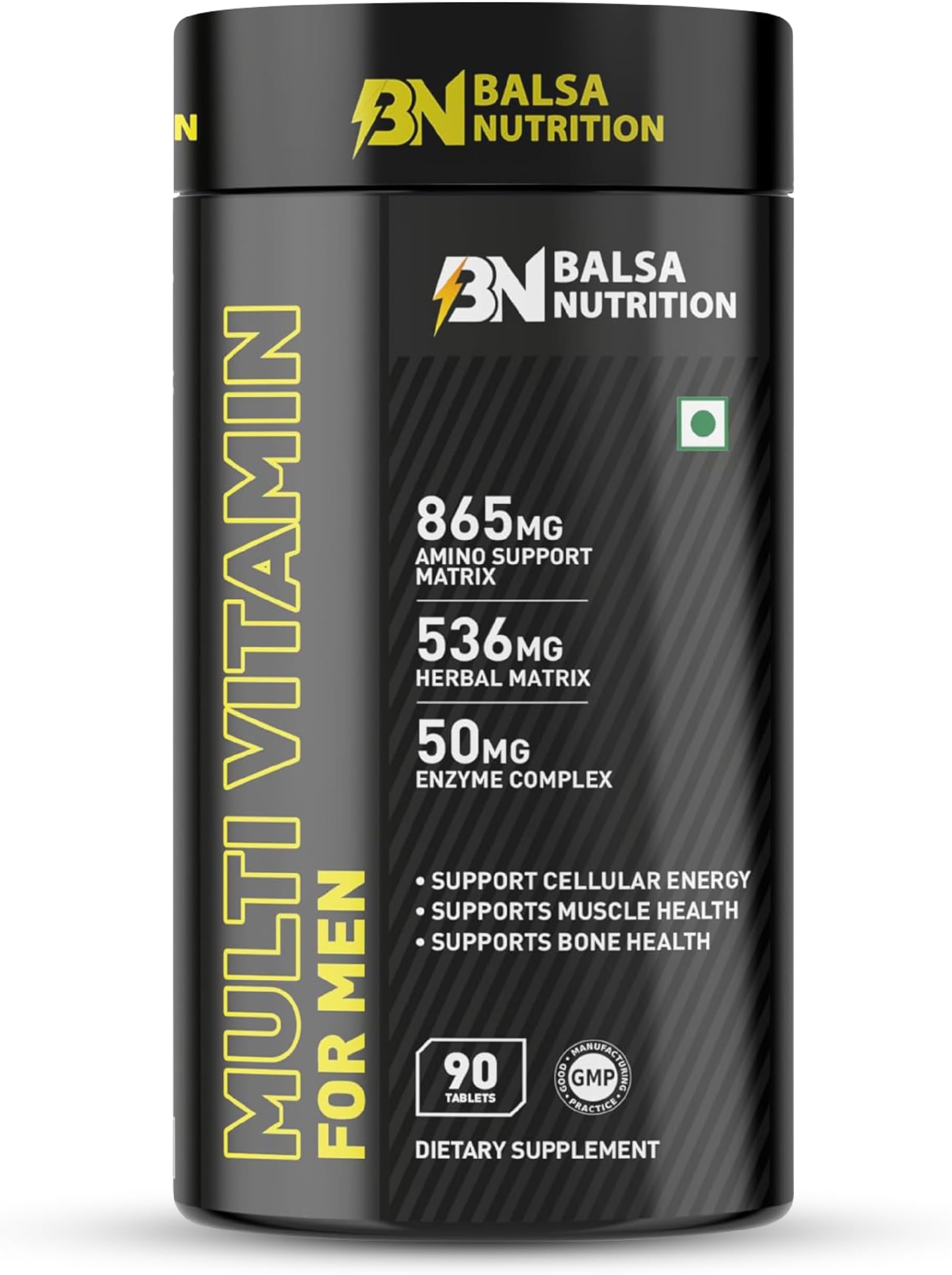 Men's Multivitamin- 90 Tablets |Essential Daily Support For Men's Health, Boosts Immunity, Muscle Recovery, Bone Health, Mental Focus, Cellular Energy & Vitality |Non- GMO, Gluten Free
