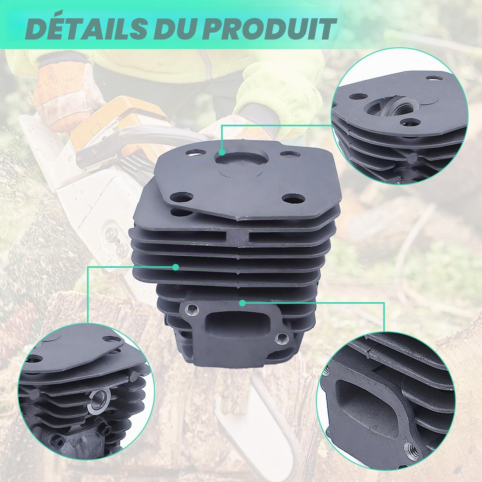 Adefol 45 mm Cylindre Piston Bougie d'allumage Kit pour Husqvarna 346XP 353 351 350 Tronçonneuse Pièces de Rechange avec Valve de décompression 537253002