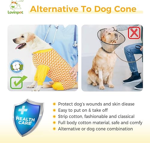 Miniatura 5 de LovinPet Traje de recuperación para perros  Mediano grande  Body para perro para heridas abdominales después de cirugía, antilamer, herida