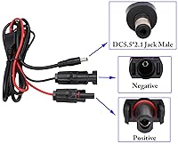 Vista 4 de zdyCGTime Adaptador solar macho y hembra a DC 0.217 in x 0.083 in Cable de extensión de energía solar macho para panel solar y conector de generador