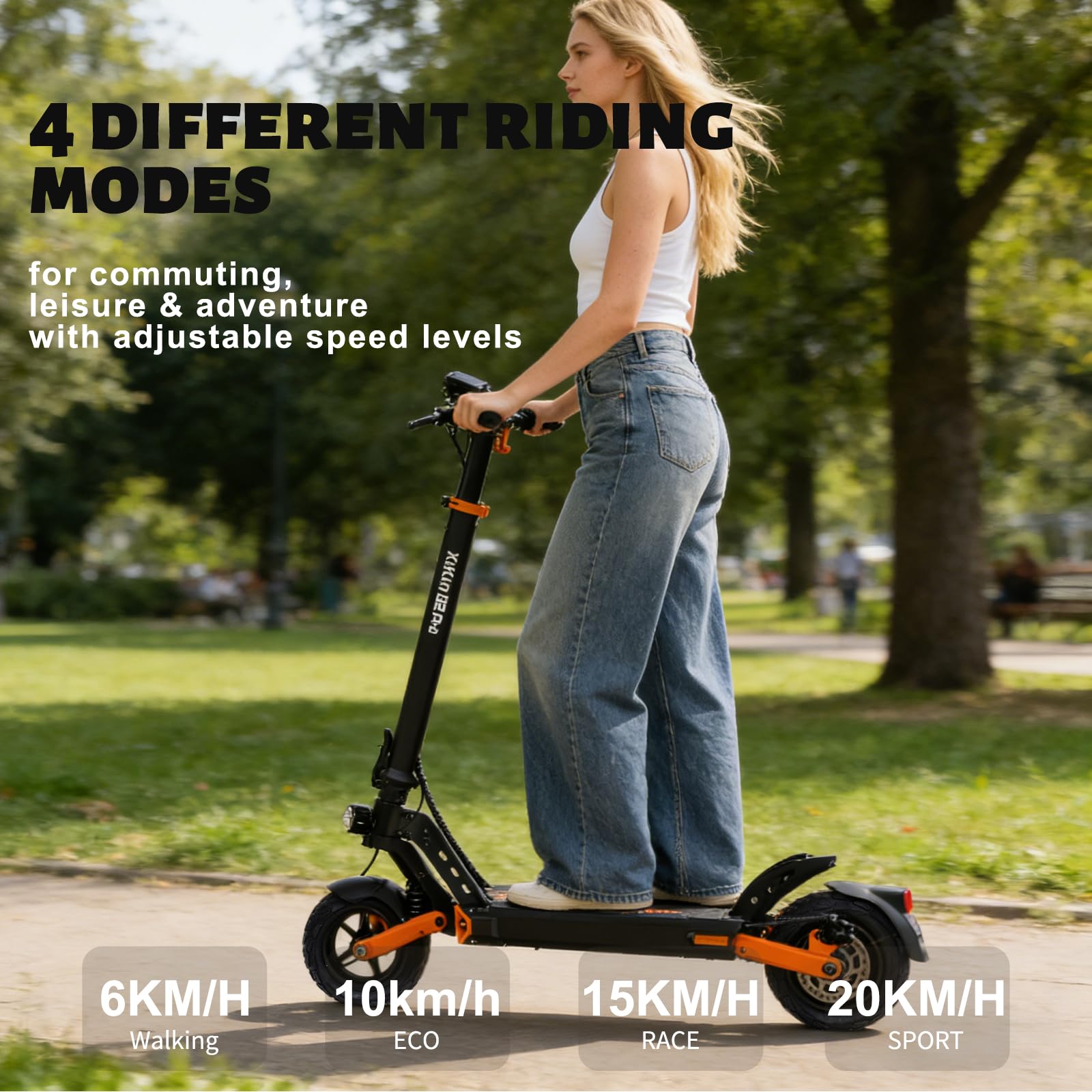 Kukirin E-Scooter mit Straßenzulassung für Erwachsene, Reichweite 35 Meilen, Doppelfederung, faltbar, 9 Zoll Reifen, Lenkerhöhe verstellbar, max. 20°, 120kg Tragkraft,ideal für Stadt & Offroad Pendeln