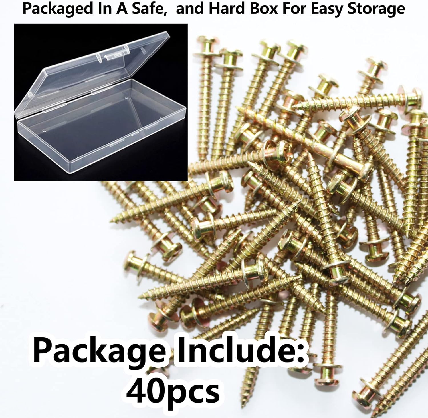 Laffeya Picture Hanging Tool, 40 Pack Bear Claw Double-Headed Screws, Keyhole Hanger Screws, Nails for Hanging Pictures (Short, 40)