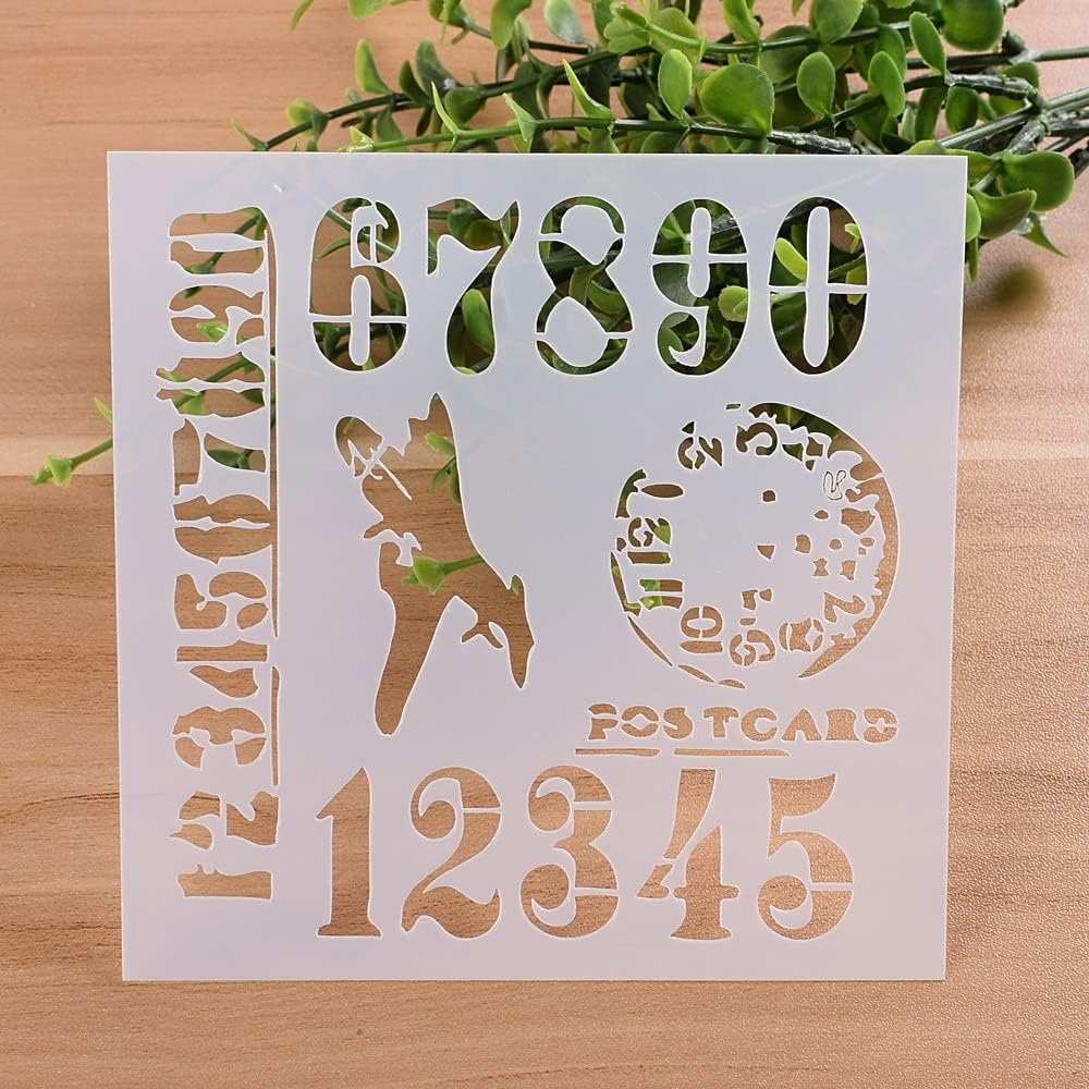 Reusable Stencils for Painting,13cm Plane Number Stencils