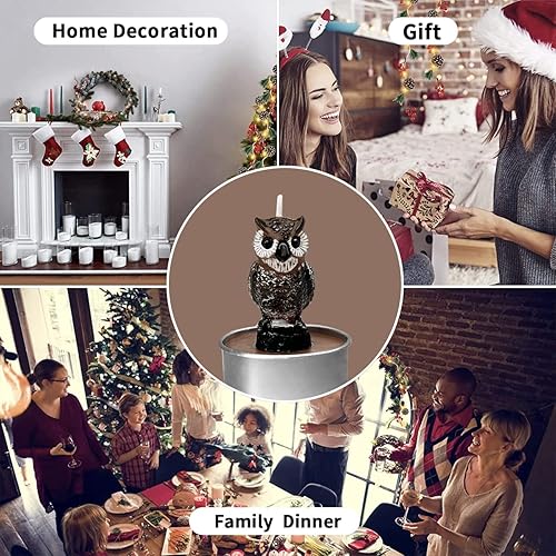 Miniatura 2 de Velas de té de búho, velas de té de búhos para decoración del hogar y la oficina, regalo de cumpleaños, boda, spa, yoga, decoración de pasteles,