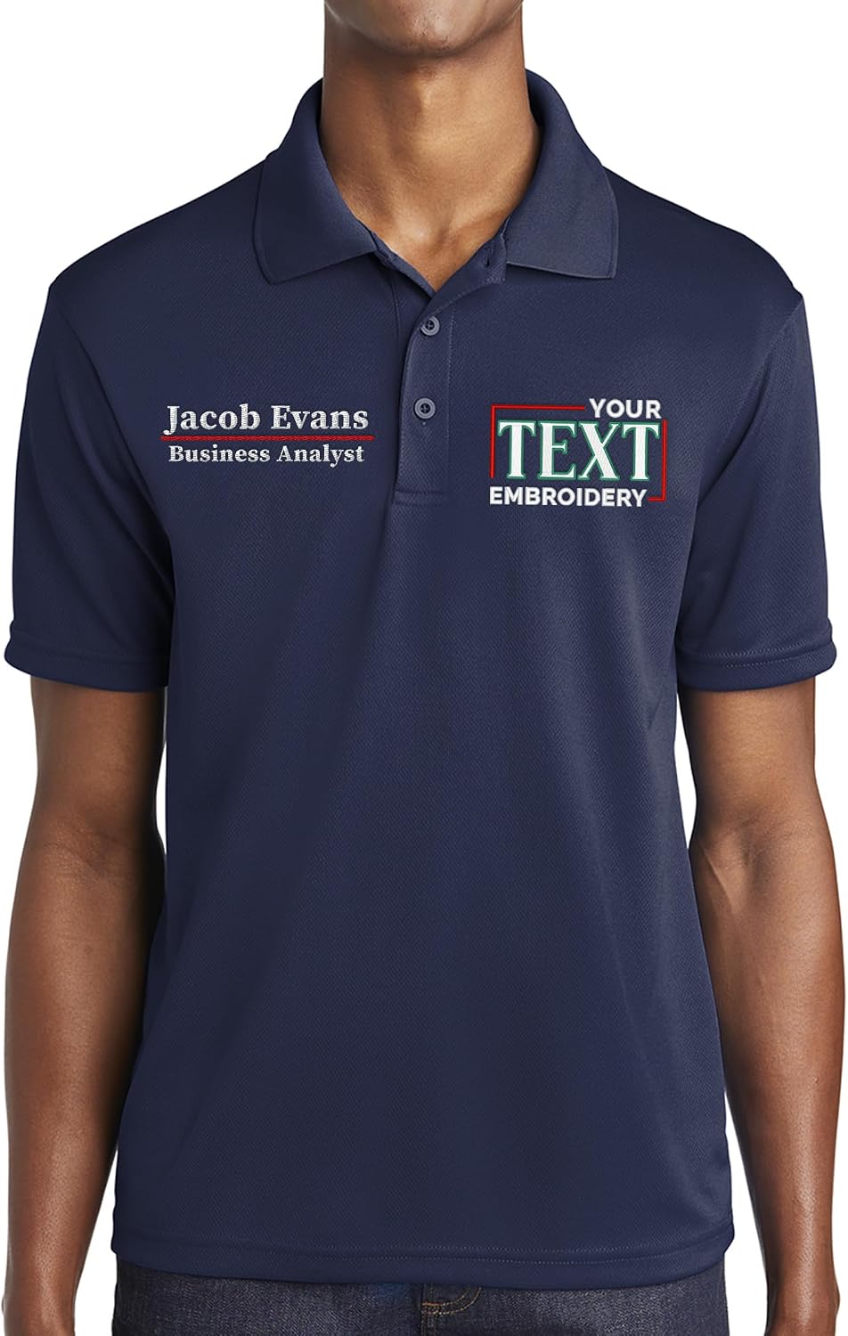 Custom Polo Shirt for Men Personalized Embroidered Short Sleeve Polo Golf Shirt Add Your Text Name