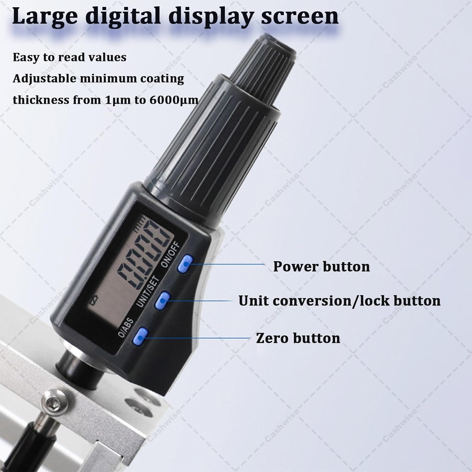Aplicador de película húmeda ajustable con micrómetro digital, control preciso del espesor del recubrimiento para laboratorio e industria, tamaño versátil. (100mm)