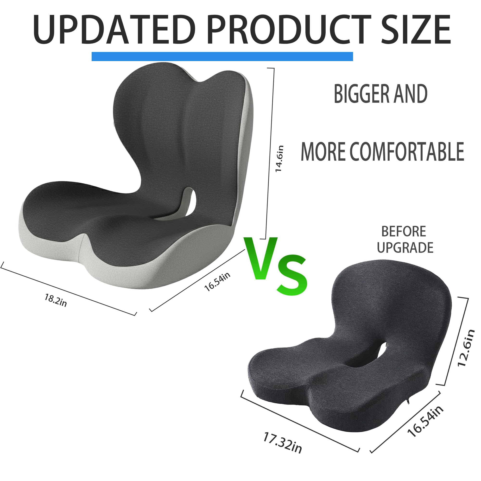 Photo 1 of Ausakee Truck Seat Cushion for Drivers – Memory Foam Car Seat Cushions for Driving, Ergonomic Seat Cushion for Truck Driver & Office Chair, Lab-Design for Back Pain & Sciatica Relief