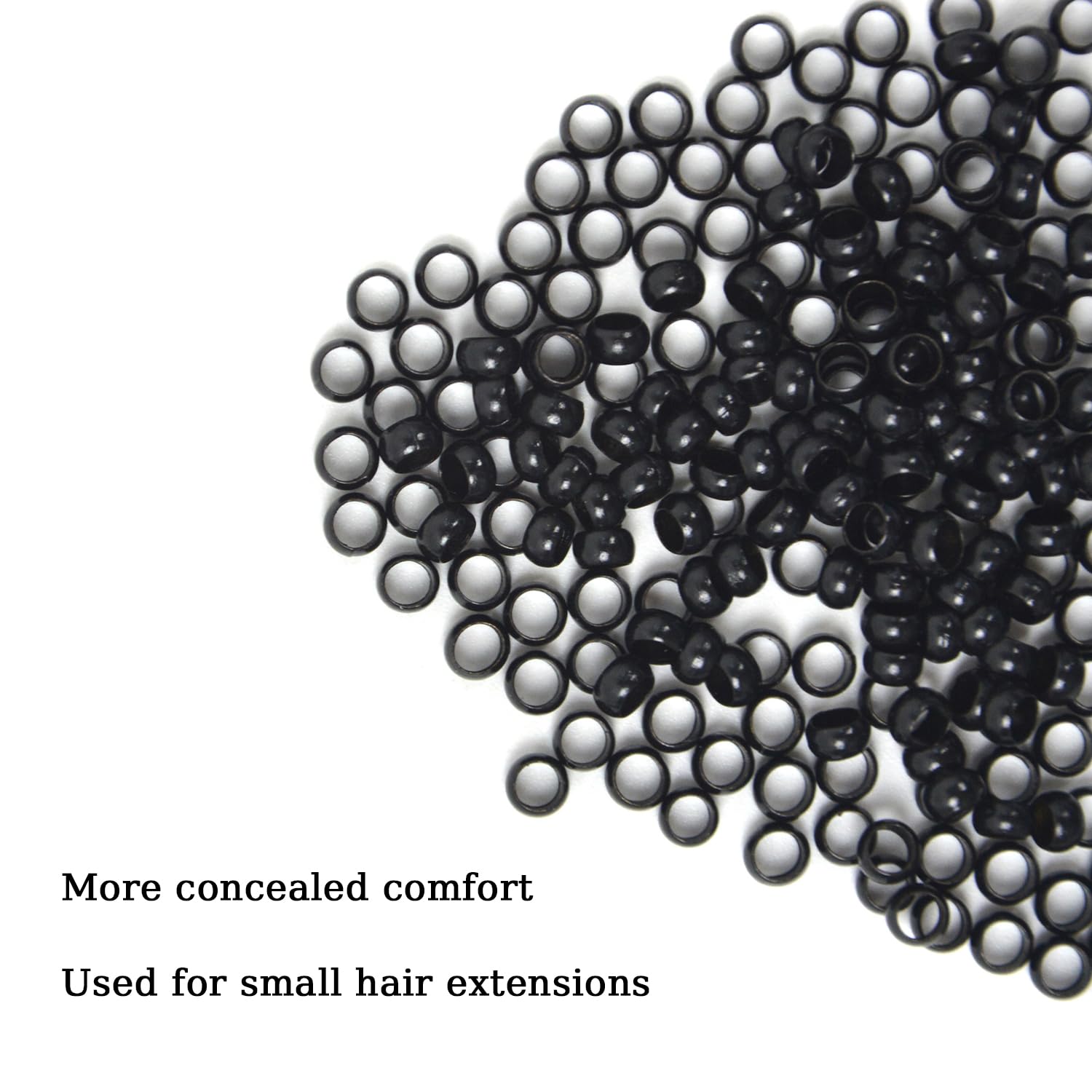 4.0mm Micro Rings Links Nano Beads Copper Nano Rings Hair Beads for Hair Extensions (200Pcs Black), 4.0(200 Pcs) - Image 4