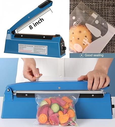Miniatura 4 de Sellador térmico de impulso de 8 pulgadas, máquina de polietileno manual para bolsas de plástico PE PP bolsas con agarre adicional de elemento de