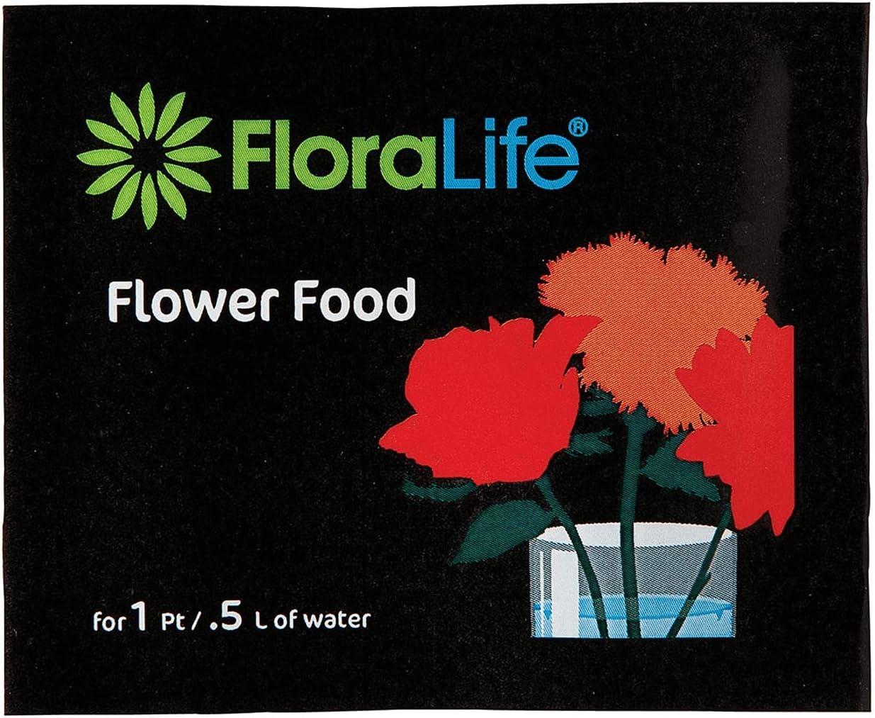 Event Decor Direct Oasis Floralife Flower Food 300-1 Pt./0.5 L Packet - 200/Box - 6 Boxes