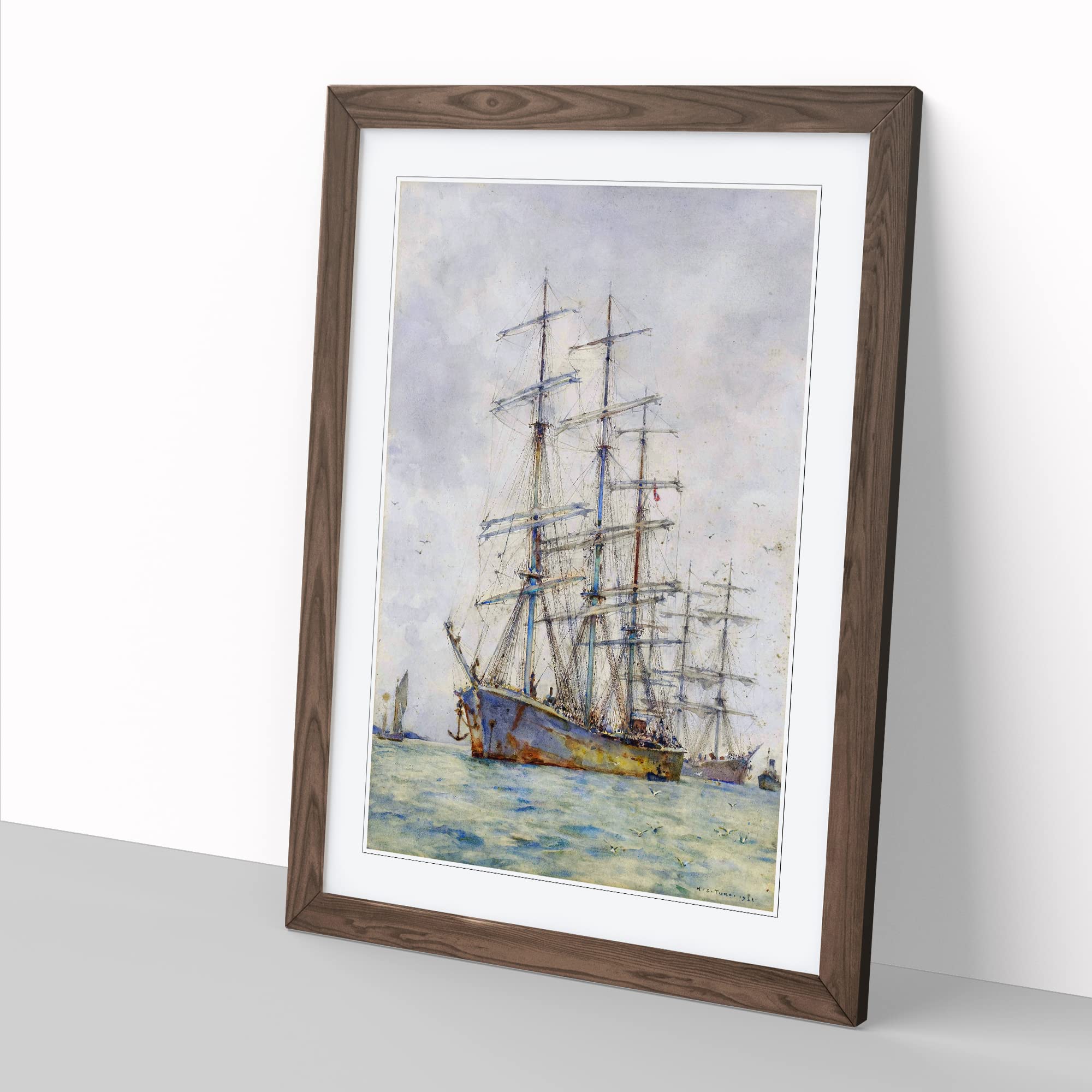 Windjammer Ship Vol.6 By Henry Scott Tuke Classic Painting Framed Wall Art Print - Image 3