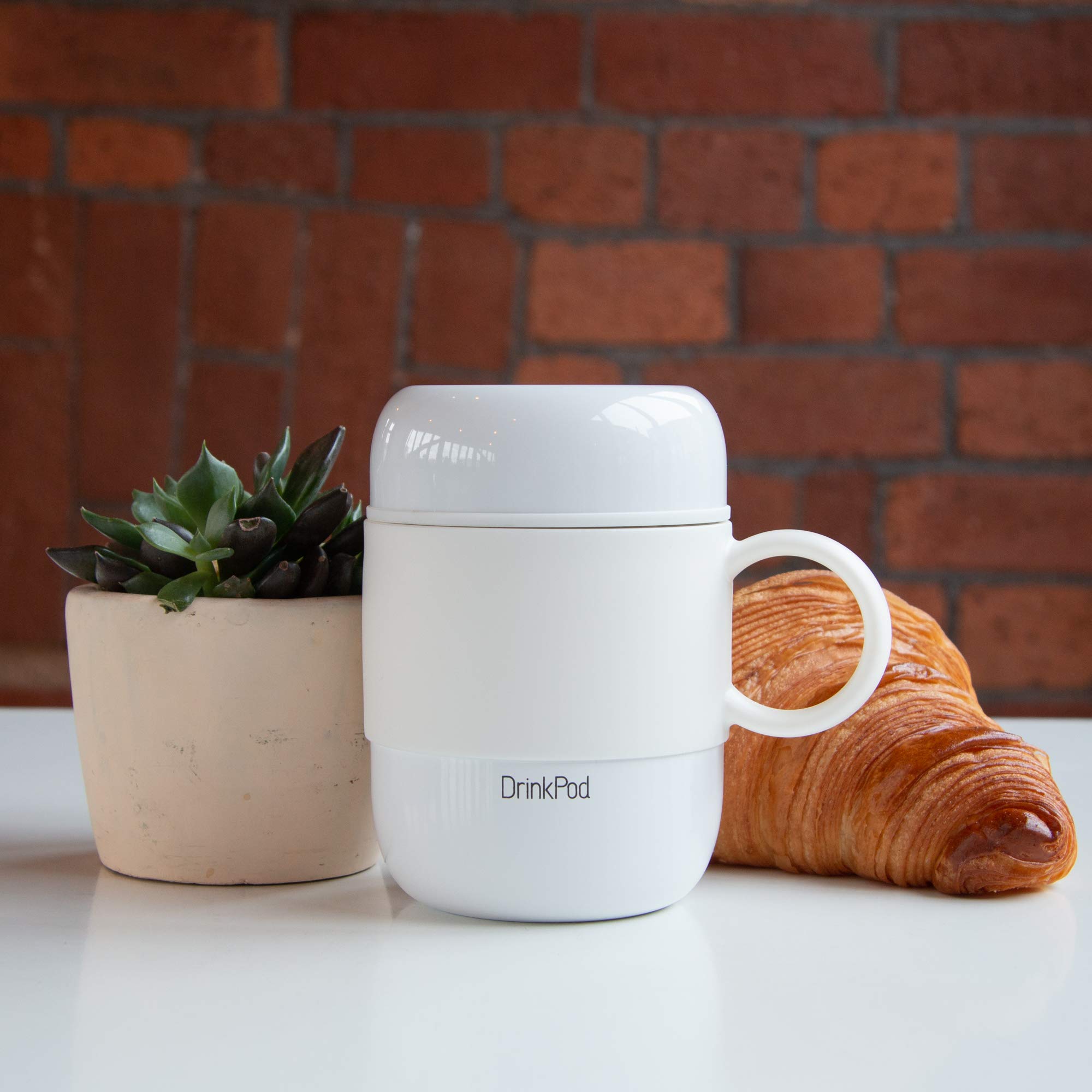 Image secondaire de Mug Isotherme Drink Pod en Acier Inoxydable - 0.28L, Blanc