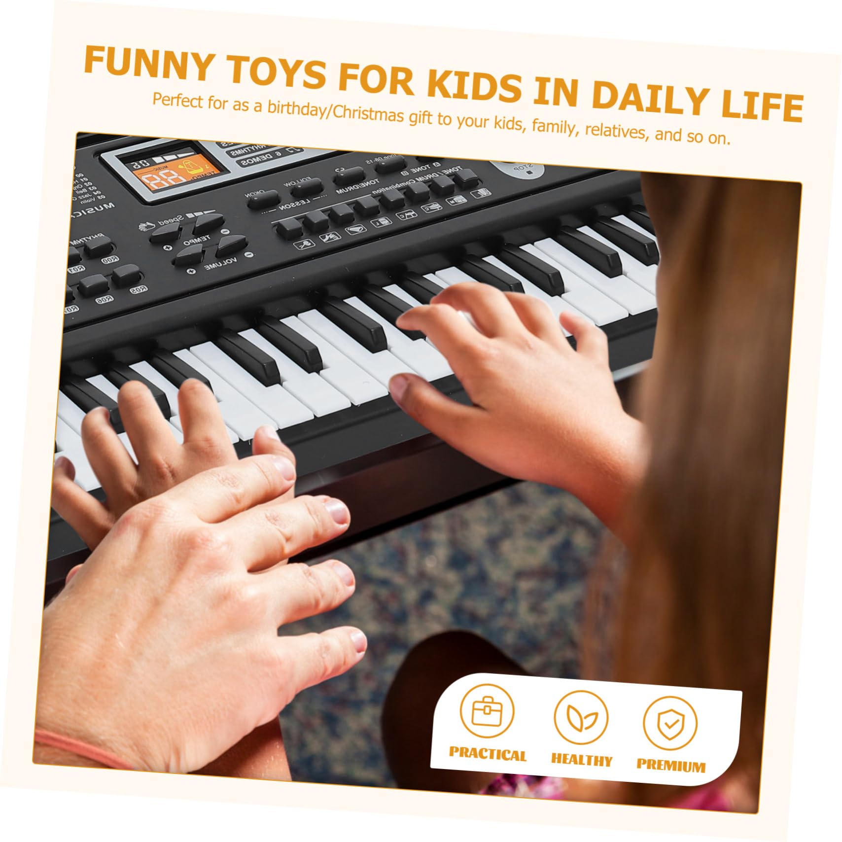 BESPORTBLE Piano Electrónico Reconocimiento de Voz y Material Abs de 61 Teclas Juguete Educativo Musical para Mejorar la Audición y Aprendizaje Infantil para Niños