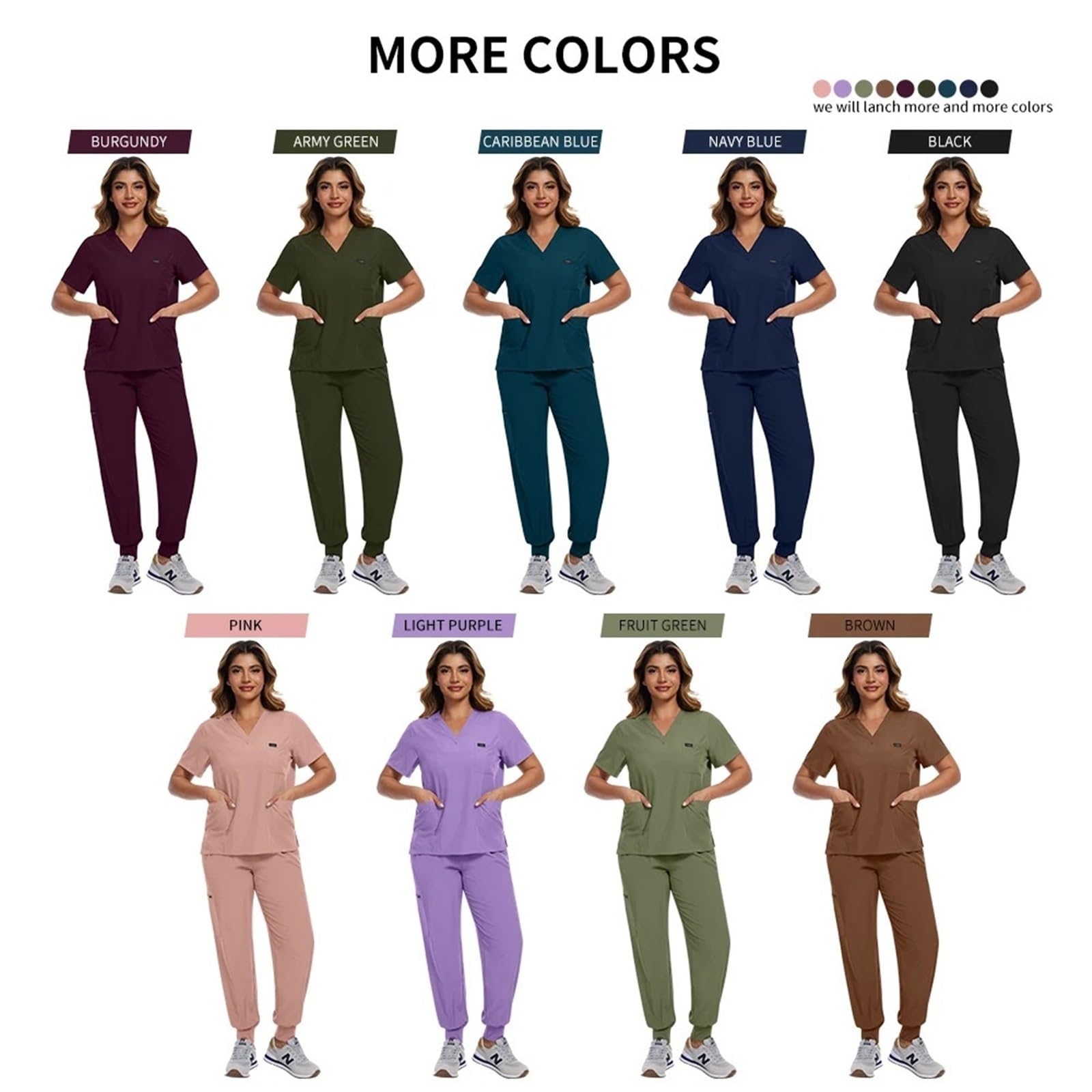 Uniforme Sanitario Mujer Beauty Salon Work Wear Top-Pants SPA Nursing Tunic Suit