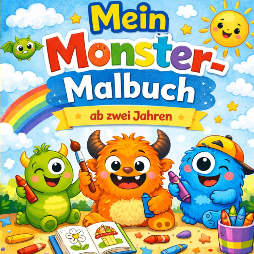 Mein Monster-Malbuch: Lustige Ausmalbilder für Kinder ab 2 Jahren – mit 30 leeren Seiten zum Selbstgestalten (Meine Ausmalbilder)