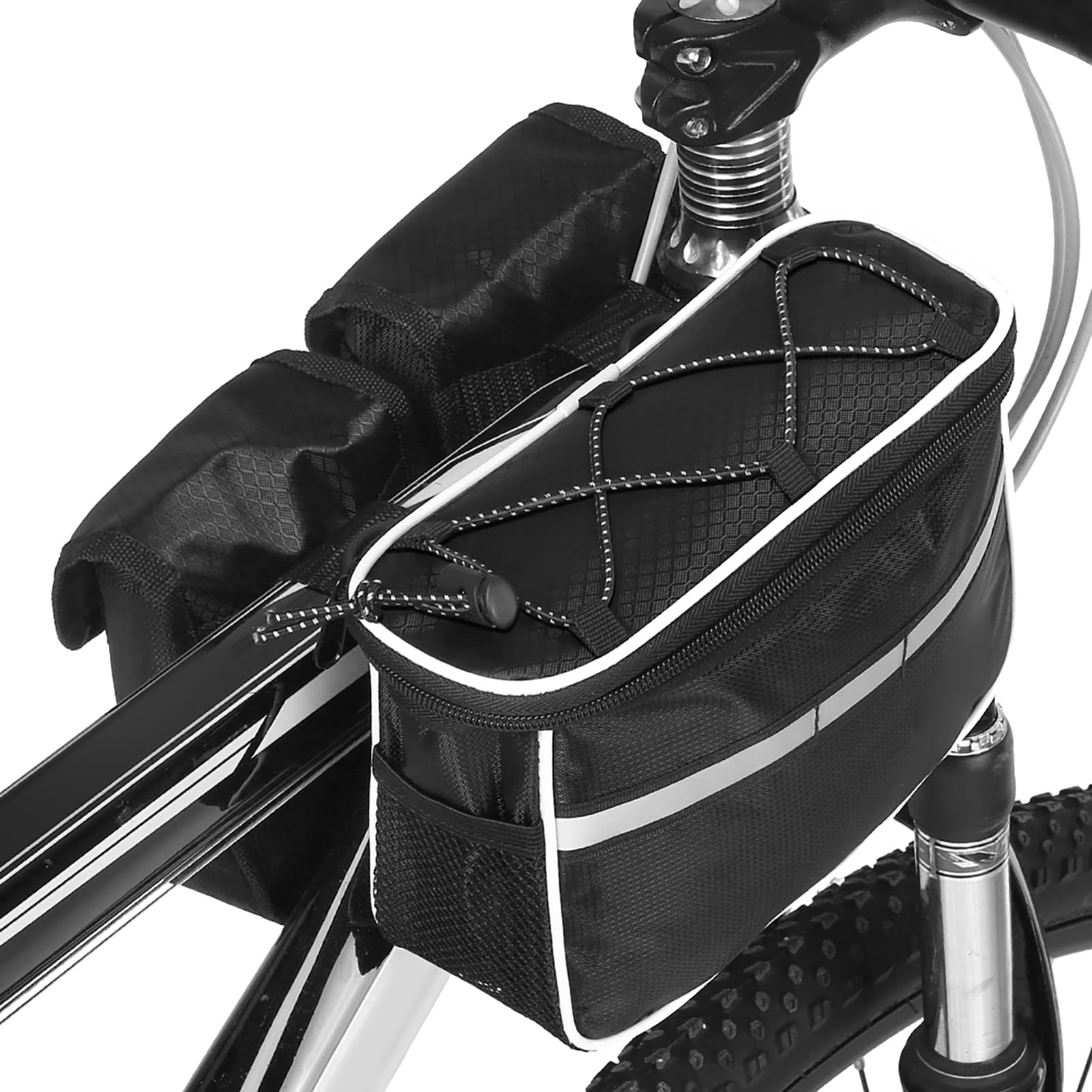HUIOP Sacoche de vélo avec housse de pluie imperméable pour cadre avant de vélo de montagne