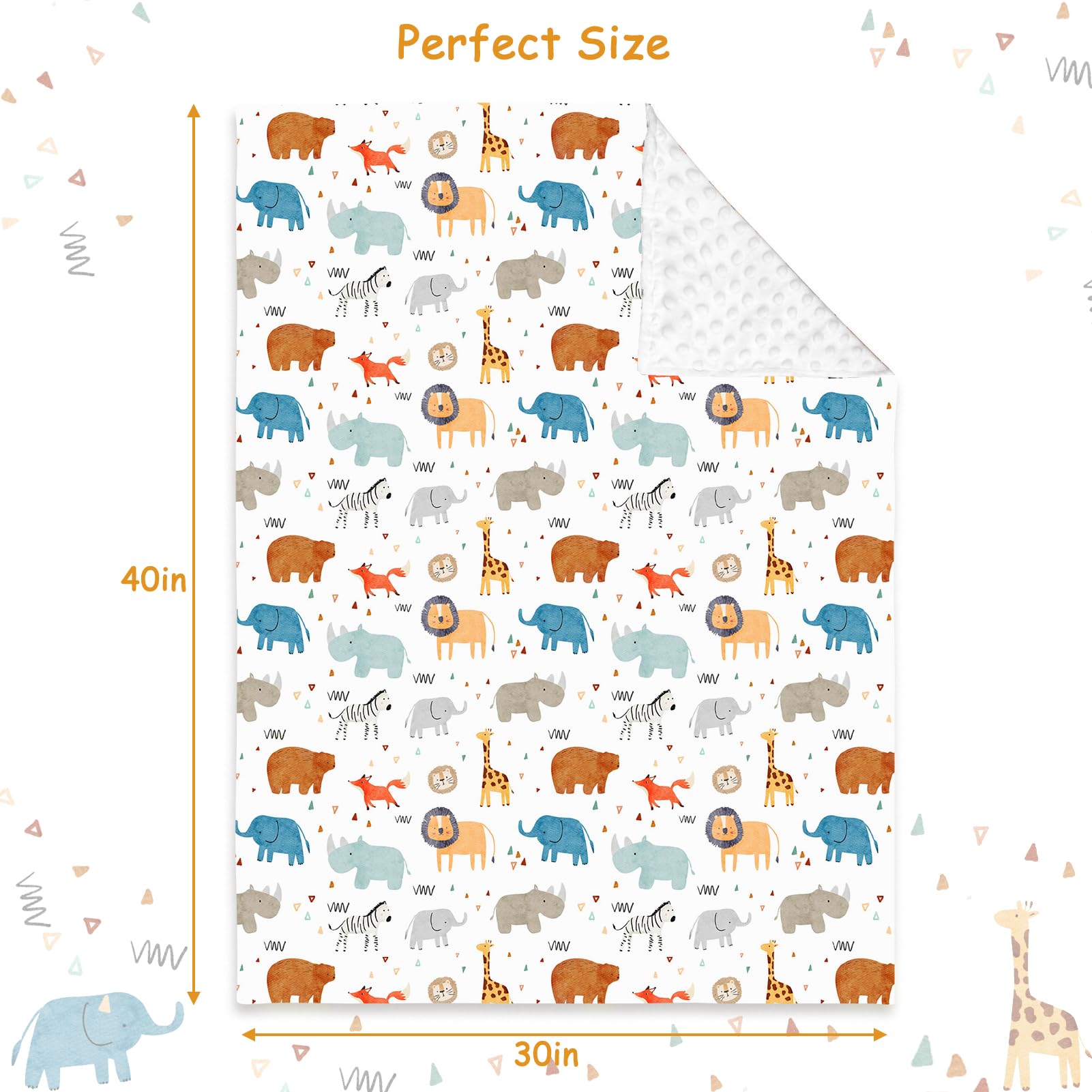 MFS - Mantas de bebé de 30 x 40 pulgadas, animales lindos