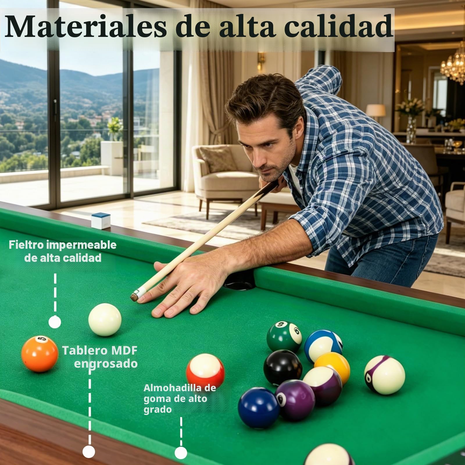 Mesa de Pool de 4 Pies, Mesa de Billar de Madera con 16 Bolas, 2 Tacos, 2 Tizas, Triángulo y Cepillo, Juego de Mesa de Snooker para Niños y Adultos