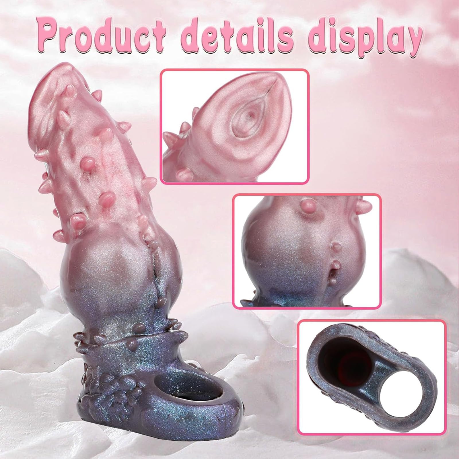 Manica for pene mostro, manica for pene cani fantasy | Preservativo morbido a spillo con anello in silicone, guaina riutilizzabile potenziamento del cazzo in silicone maschile