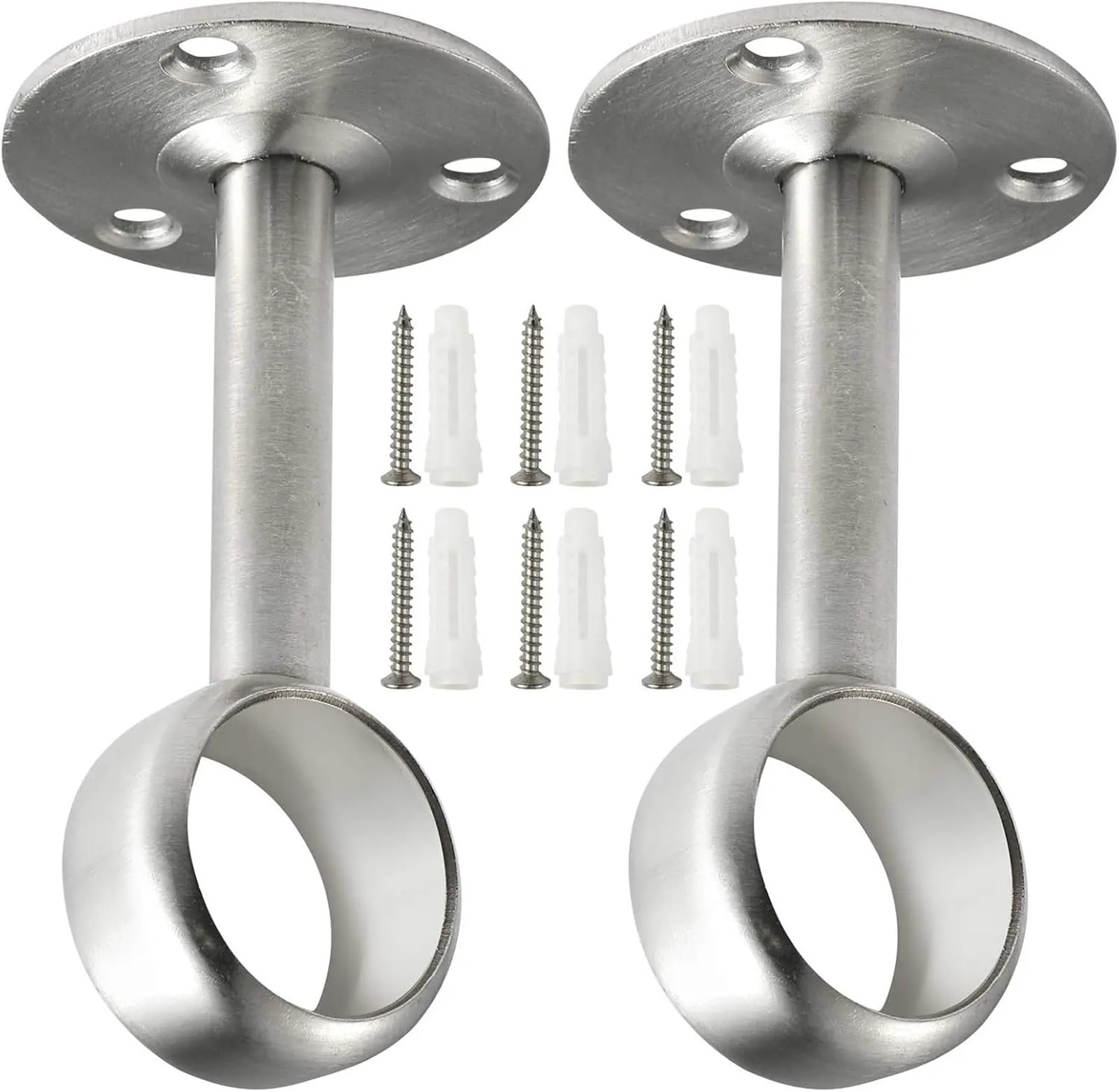 Gbrcen Curtain Rod Brackets 4PCS Heavy Duty Closet Rod Brackets Closet Shower Curtain Rod Bracket Ceiling-Mount Brackets Closet Rod Holders