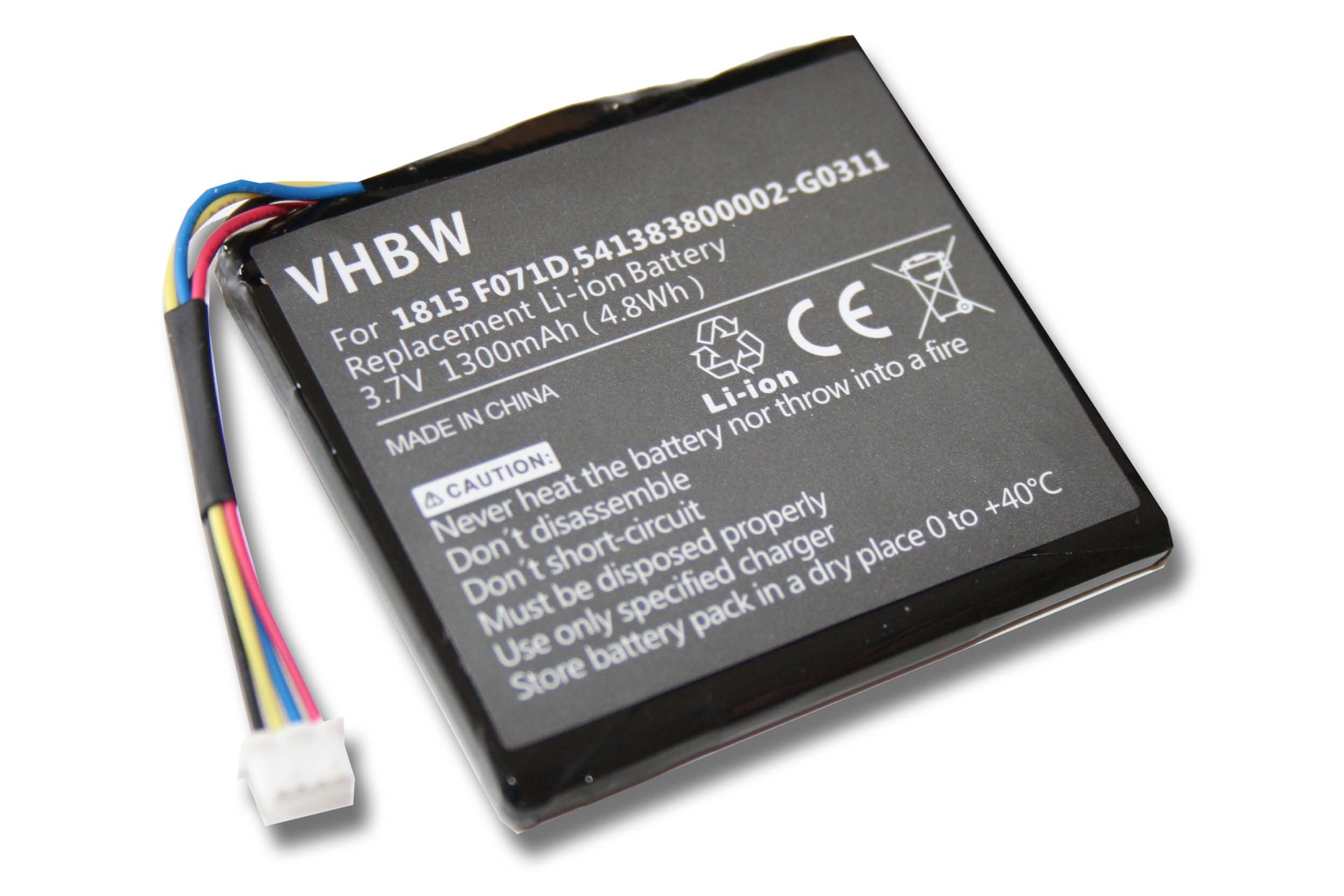 vhbw Akumulator kompatybilny z Texas Instruments TI-Nspire CX (do 10/2014) kalkulatorem (1300 mAh, 3,7 V, Li-Ion)
